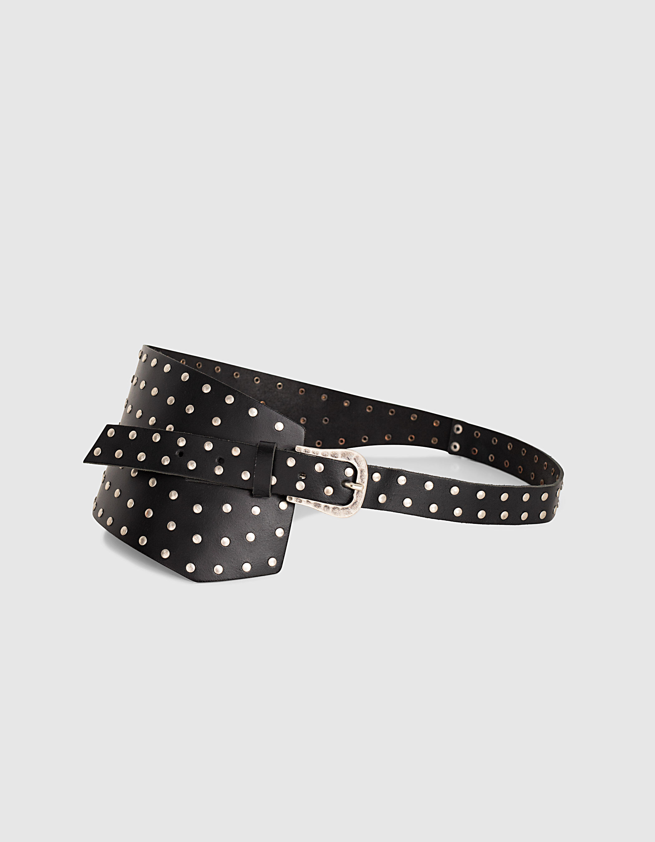 Women's black studded asymmetrical 