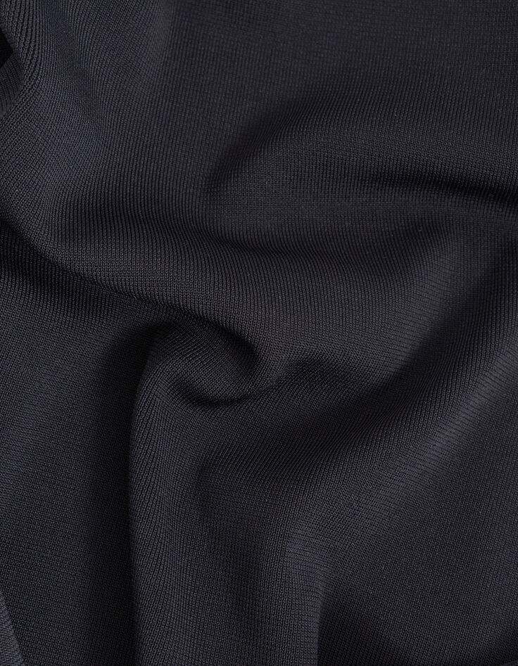 Vestido negro de punto calado para mujer-7