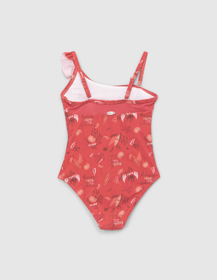 Bañador rojo estampado surf-rock niña-3