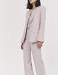 Veste tailleur coloris lilas mix coton lin femme-6