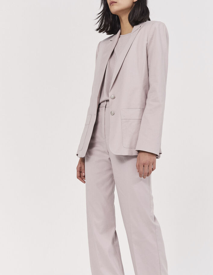 Women’s lilac linen cotton blend suit jacket-6