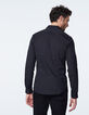 Men’s black SLIM shirt with hidden buttons-4