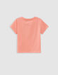 T-shirt corail forme cropped fille-3