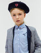 Navy baret met hartjespatch voor meisjes-4