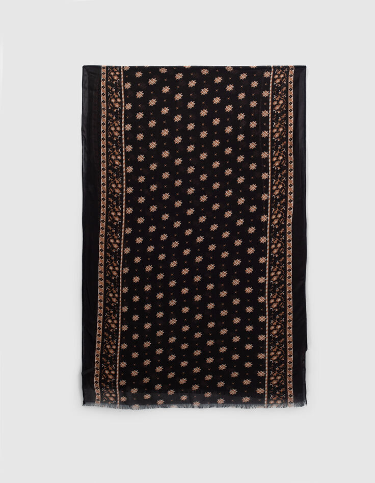 Fular negro estampado minimalista rock hombre-2