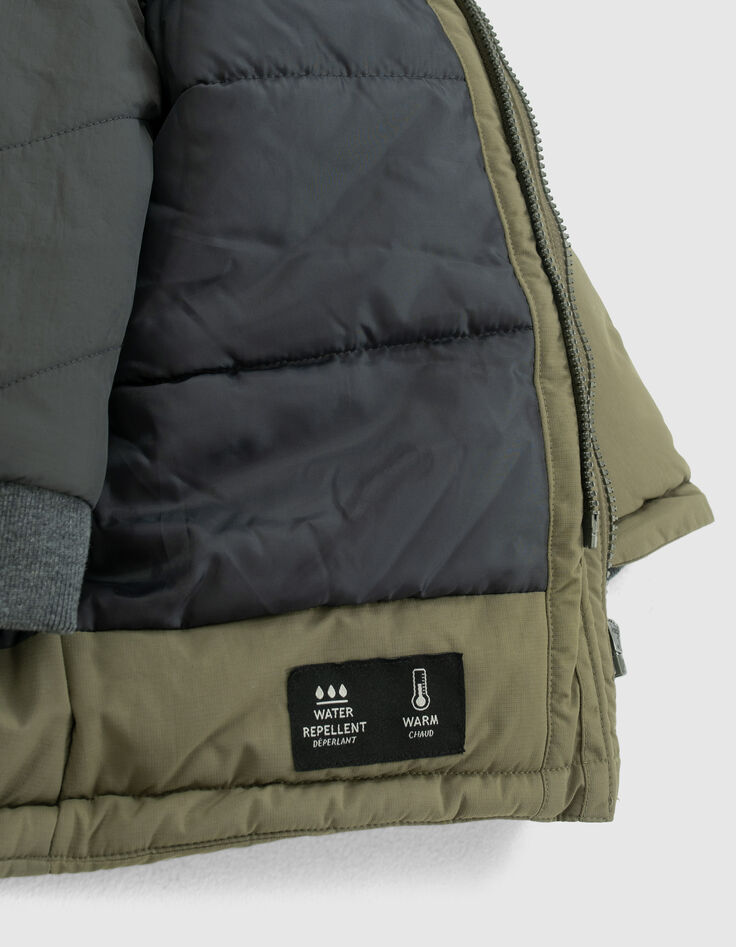 Parka 3 en 1 kaki et bomber silver réversible garçon-7 Parka 3 en 1 kaki et bomber silver réversible garçon-7