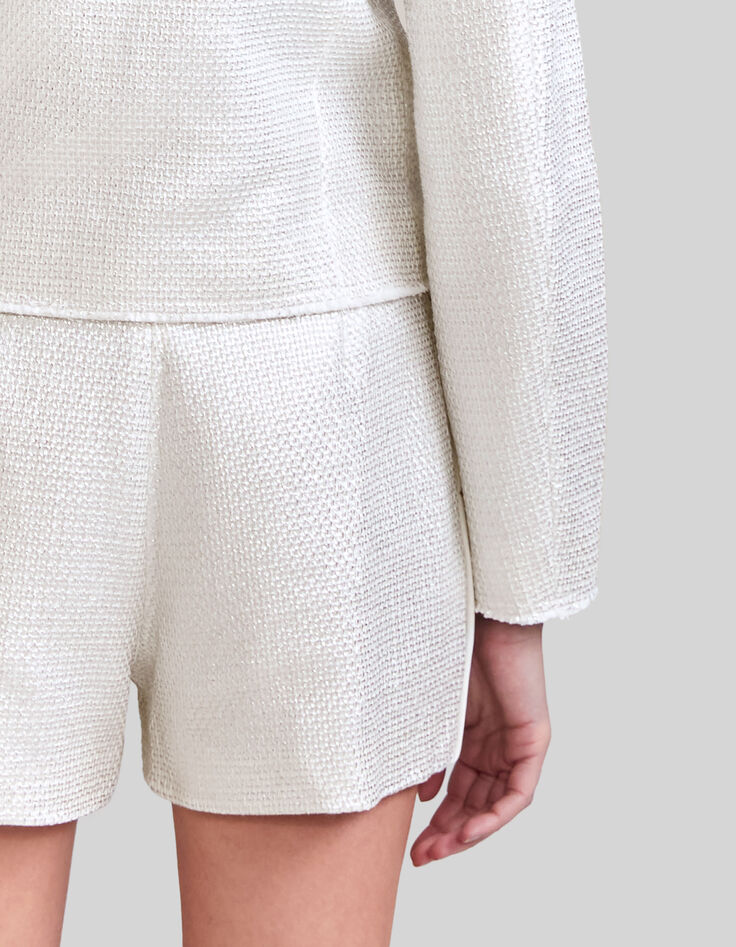 Veste maille coton bio façon tweed enduit silver Femme-6
