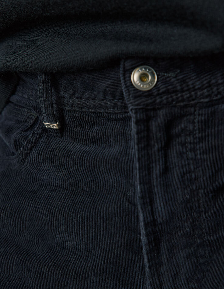 Pantalón SLIM terciopelo negro Hombre -4