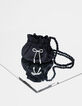 Girls’ black panne velvet bucket bag-7