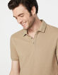 Men’s light beige piqué polo shirt-4