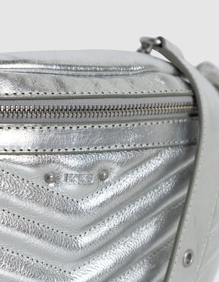Women's 1440 silver quilted leather belt bag-7