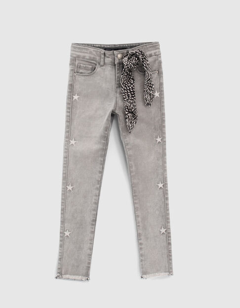 Grijze skinny jeans met grafische sjaal meisjes - IKKS