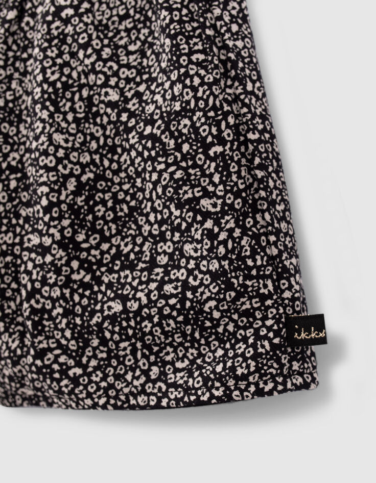 Shorts reversibles negro y estampado tachista bebé niña-7