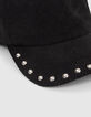 Women&rsquo;s black studded corduroy cap-4