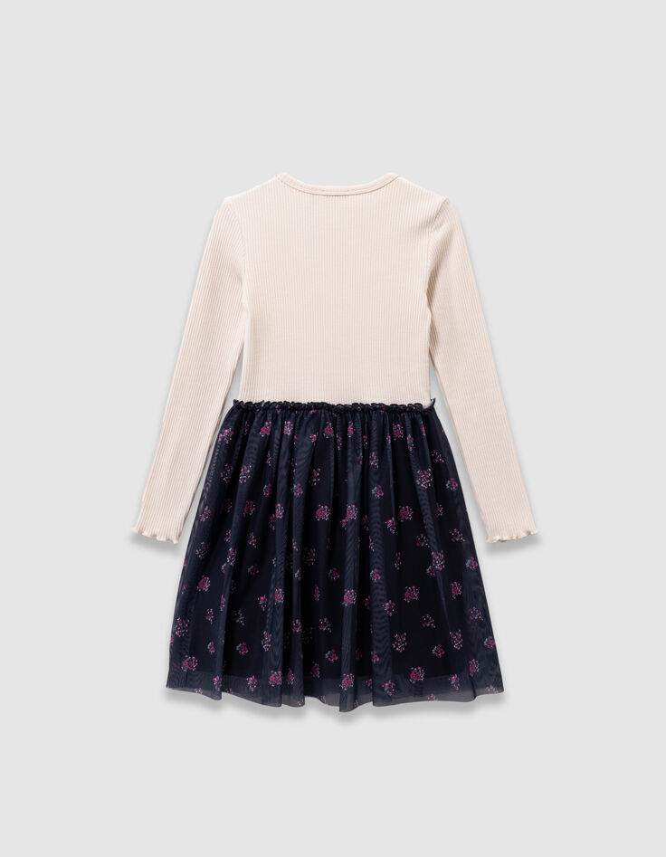 Vestido bimaterial crudo tul ramos niña-3 Vestido bimaterial crudo tul ramos niña-3