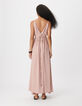 Women's pink long dress with Lyocell&reg; straps-3
