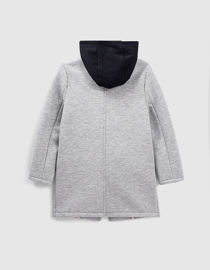 Girls’ grey coat with removable hood-facing-5