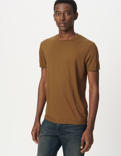 Camiseta manga corta ocre algod&oacute;n modal hombre - IKKS