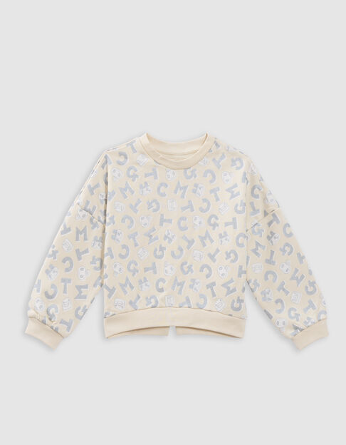 Ecru sweater metallic letters TAMAGOTCHI x IKKS meisjes - IKKS