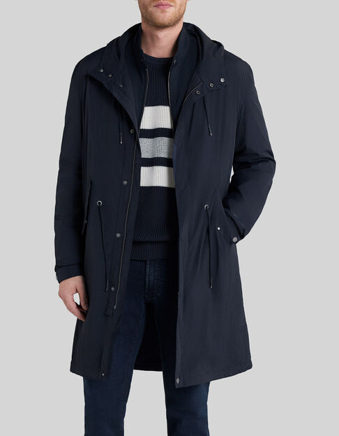 Men’s navy nylon parachute-style 2-in-1 parka - IKKS