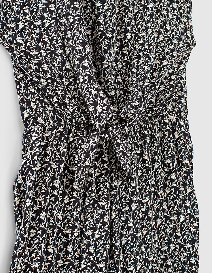 Combi longue noire Ecovero® à imprimé lys fille-4