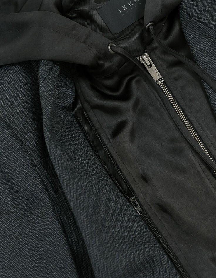 Grijze blazer visgraatmotief met beleg Dames-6 Grijze blazer visgraatmotief met beleg Dames-6