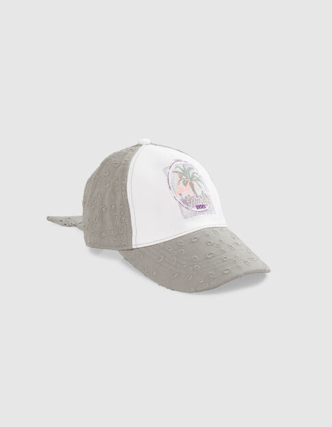 Girls’ khaki cap with eyelet embroidery - IKKS