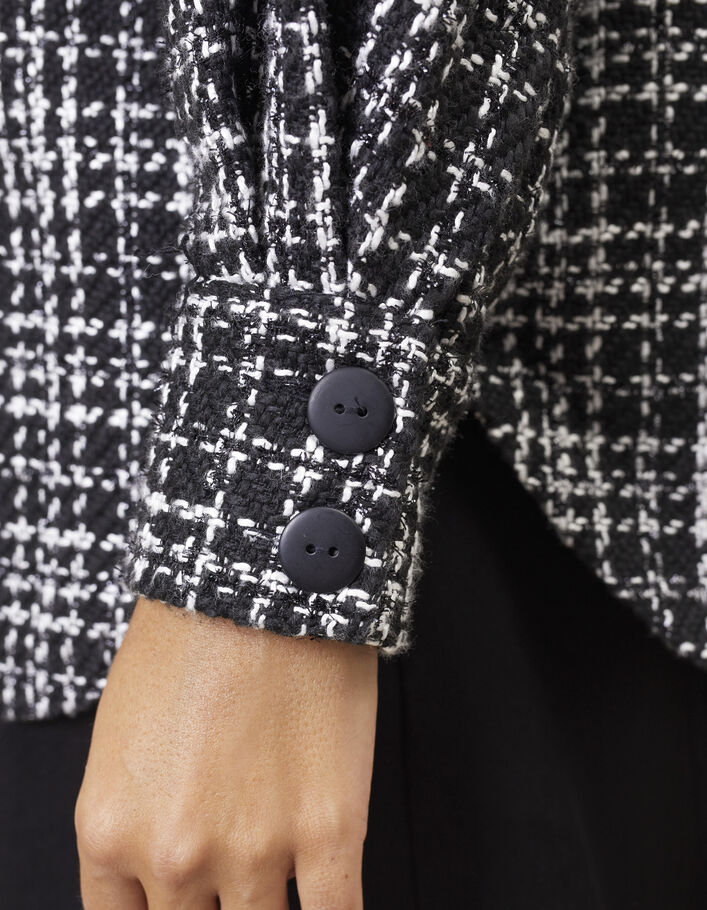 Schwarz-weißes Tweed-Oberhemd I.Code - I.CODE