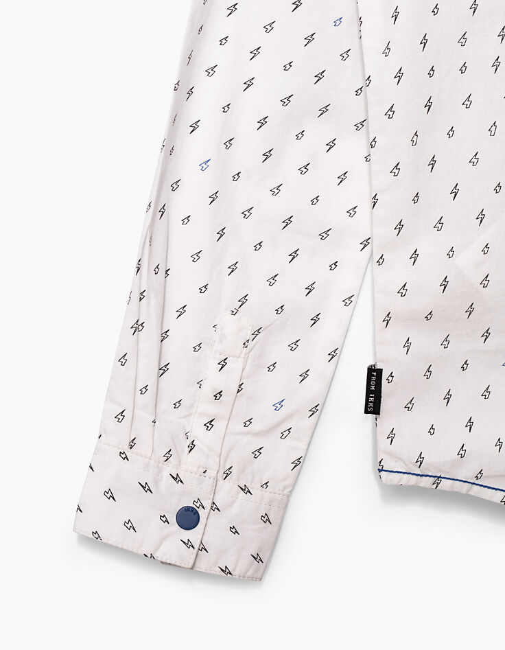Boys’ white flash print shirt -7