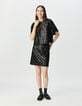 Jupe noire broderies sequins graphiques Femme-1