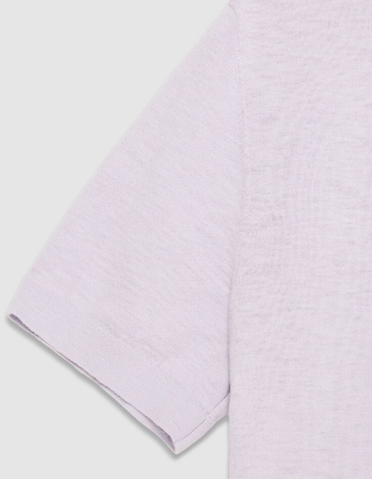 Polo Hombre de manga corta en punto flameado lila-7