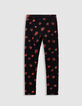 Mädchenwendeleggings in Schwarz und mit Rosenprint-5