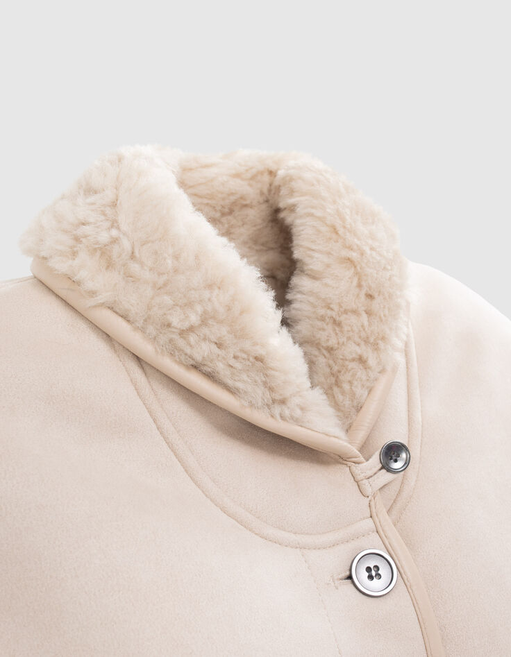 Women’s off-white shearling coat-2