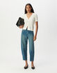 Ecru fine knit back/front reversible cardigan-1