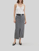 Pure Edition-Lange zwarte faux-uni rok Dames-1