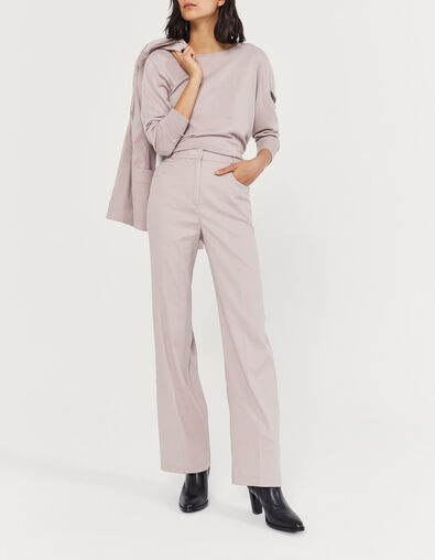 Women’s lilac linen cotton blend flared trousers - IKKS