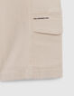 Cremewei&szlig;e RELAXED-Jungenbermudas mit Cargotaschen-6