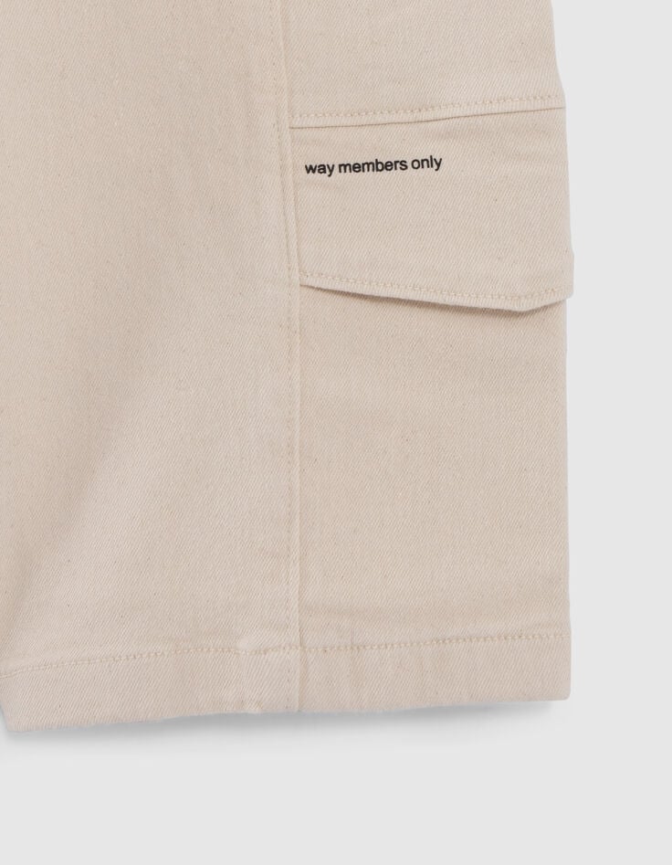 Cremewei&szlig;e RELAXED-Jungenbermudas mit Cargotaschen-6