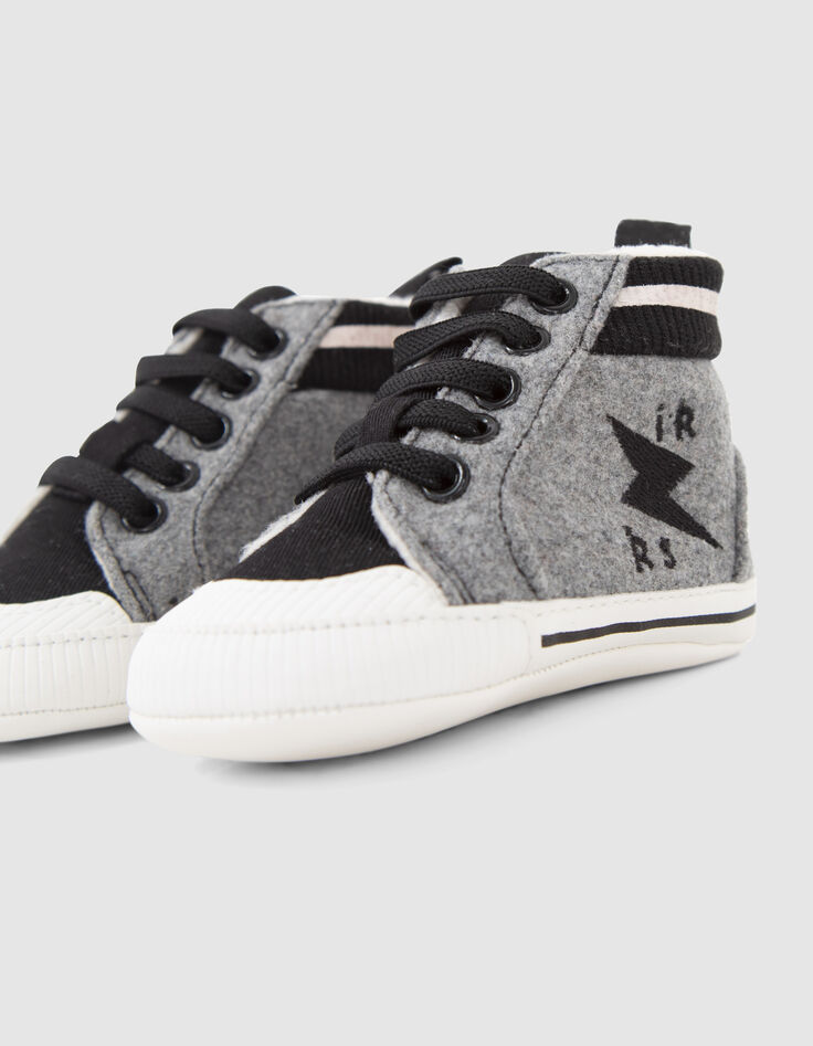 Deportivas gris y negro bimaterial bebé niño-5