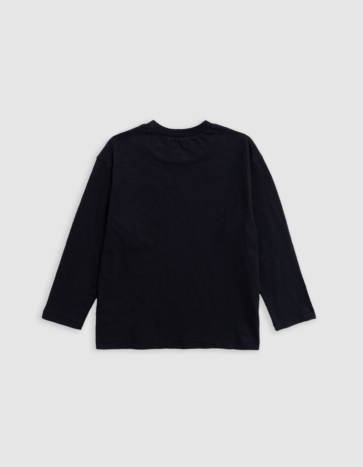 T-shirt noir coton bio guitare-ampli sur imprimé garçon-3