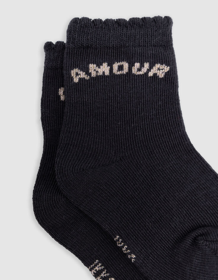 Anthrazit und Ecru Baby Mädchen Socken-5