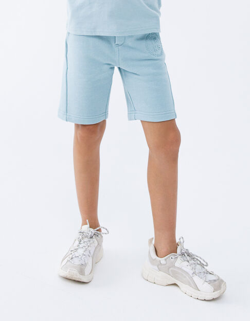 Boys’ aqua green Bermudas with nylon chequered pocket