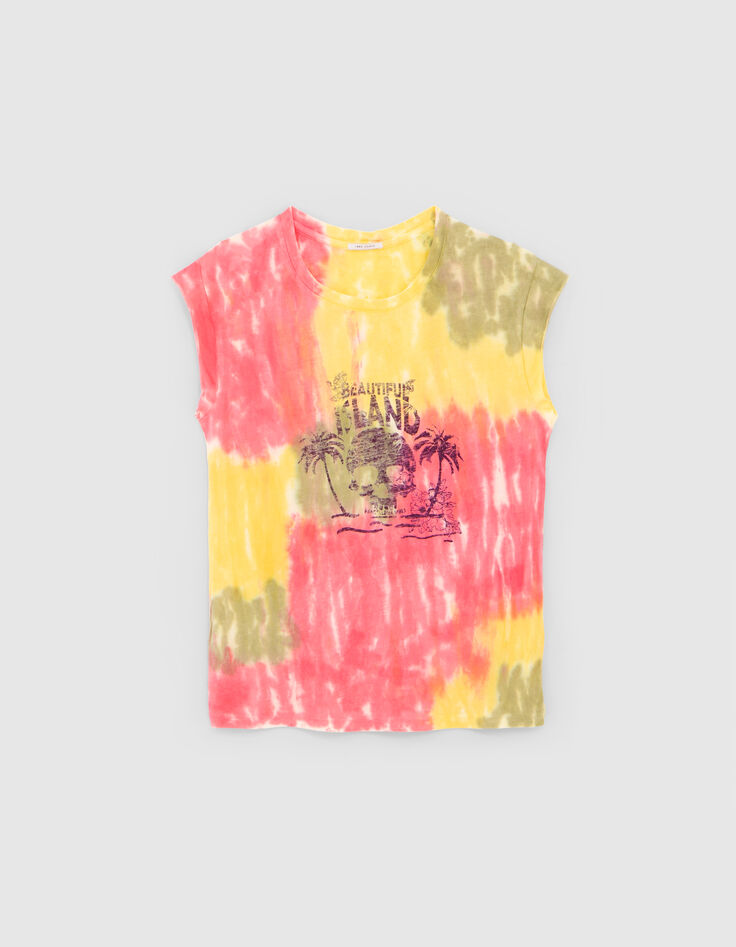 Camiseta loose color crudo tie&dye mujer-6