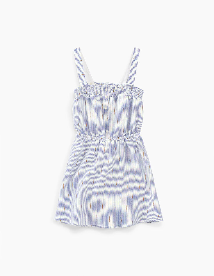 Robe navy rayé à bretelles fille-2