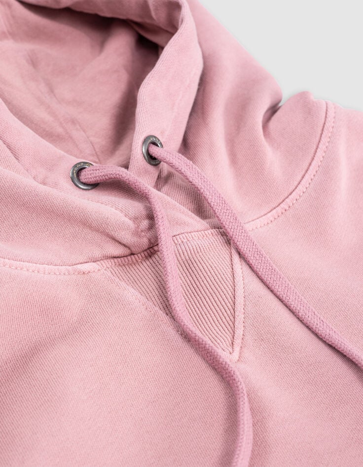 Sudadera con capucha oversize de algod&oacute;n org&aacute;nico rosa para mujer-2
