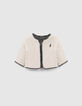 Cardigan réversible noir tachiste et écru bébé fille-2