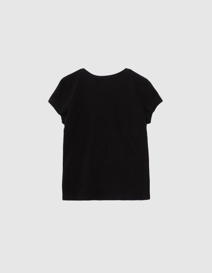 M&auml;dchen-T-Shirt mit Motorrad- und Blumenstickerei-2