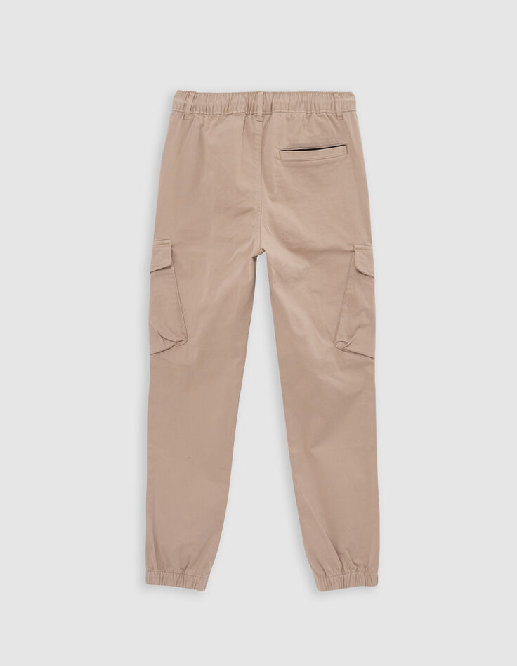 Beige JOGGER-Hose für Jungen mit elastischem Bund-6