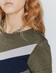Tee-shirt en lin grand chevron bicolore femme-4
