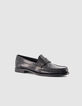 Mocassins noirs cuir avec couture fronc&eacute;e Femme-2